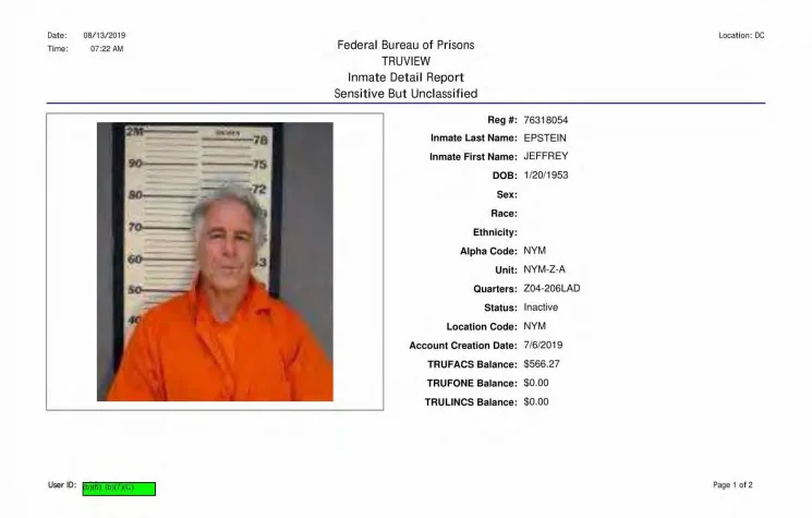 Internal Prison Files Suggest Epstein ‘Suicide’ Coverup