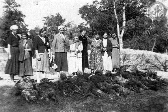 Atrocidades nazistas na Ucrânia durante a Grande Guerra Patriótica. https://rodina-history.ru/photo/2025/01/21/c7a0c4b76fabb47.html