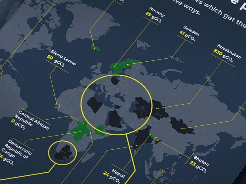 Ranked: Countries with the most and least carbon-intensive power grids