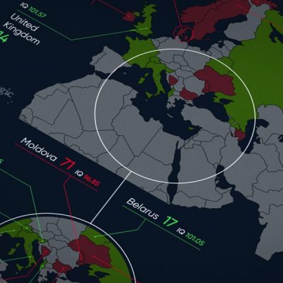 Countries with highest and lowest average IQ levels: Europe
