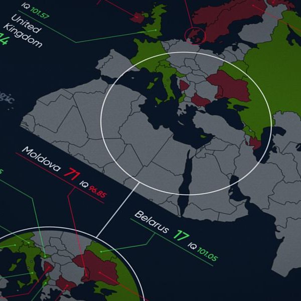Countries with highest and lowest average IQ levels: Europe
