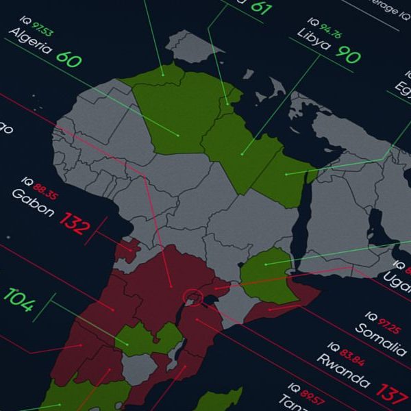 Countries with highest and lowest average IQ levels: Africa